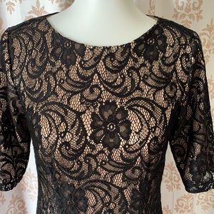 AGB Lacey black floral paisley dress 8